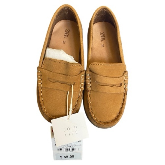 Zara Other - Zara Camel Leather Loafers